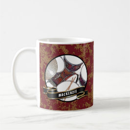 Custom Name Drummer Christmas Drum Kit Music Mug Kaffeetasse