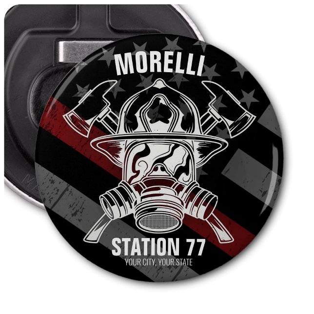 Custom NAME Firefighter Fire Department Station Flaschenöffner (Von Creator hochgeladen)