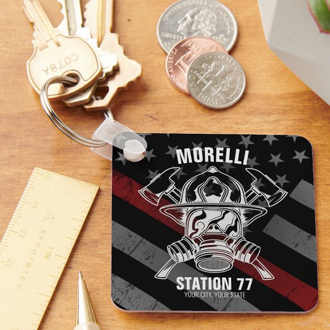 Custom NAME Firefighter Fire Department Station Schlüsselanhänger (Von Creator hochgeladen)