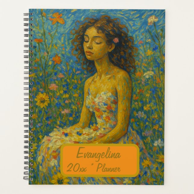 Custom Name  Floral Planner Planer (Vorderseite)