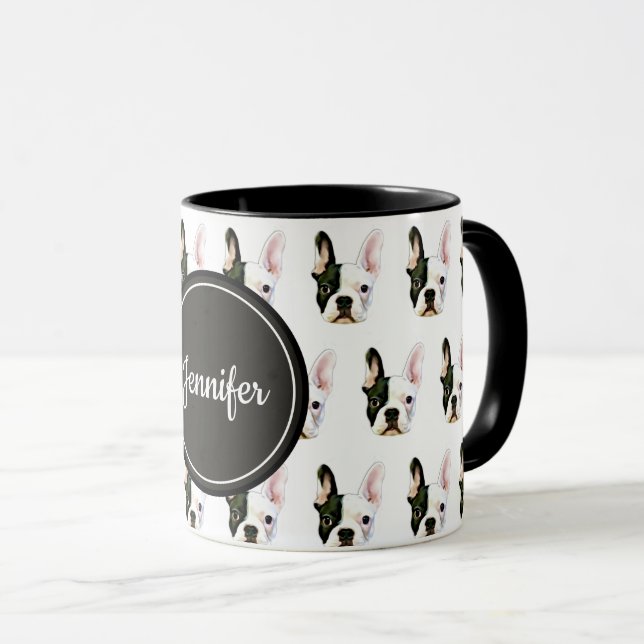 Custom Name French Bulldog Coffee Mug Tasse (VorderseiteRechts)