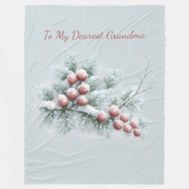 Custom Name Frosted Winter Berry Throw Personalize Fleecedecke