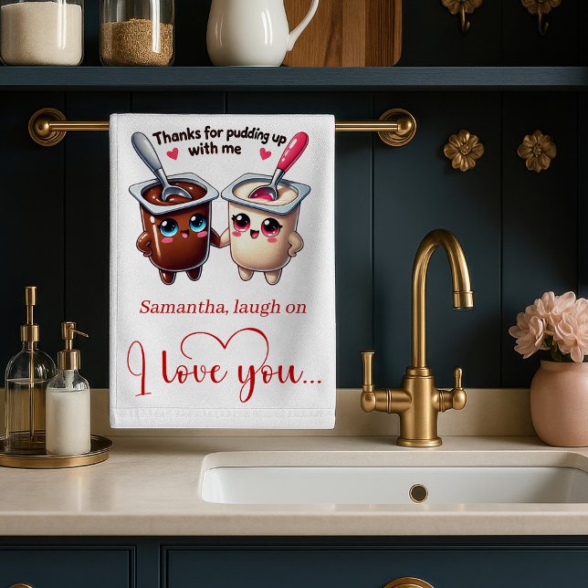 Custom Name Funny Food Love Towel Valentine Geschirrtuch (Custom Name Funny Food Love Towel Valentine)