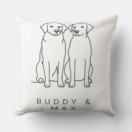 Custom Name Golden Retriever & Labrador Minimalist Kissen