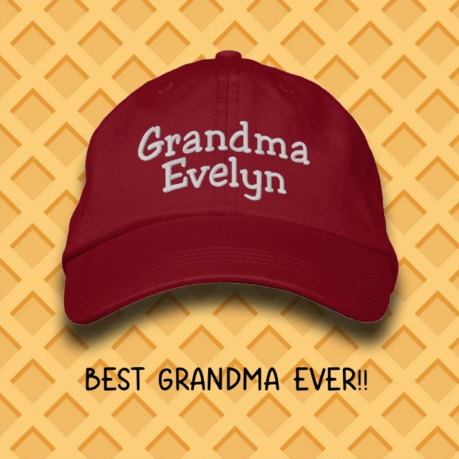 Custom Name Grandma Embroidered Baseball Cap  Bestickte Baseballkappe (Great gift for Grandma's who enjoy fun in the sun with their grandkids!  #GiftForGrandma )
