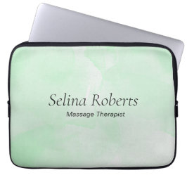 Custom name green watercolor laptopschutzhülle