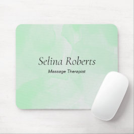 Custom name green watercolor mousepad