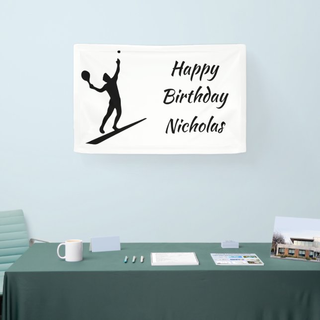 Custom Name Greeting Tennis Player Banner (Messe)