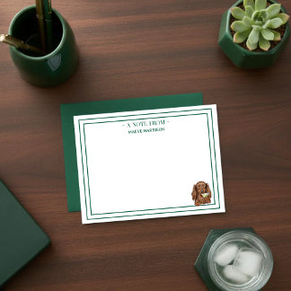 Custom Name Hand Drawn Dachshund Martini Flat Mitteilungskarte