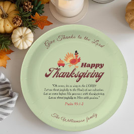 Custom Name | Happy Thanksgiving with Bible Verse  Pappteller
