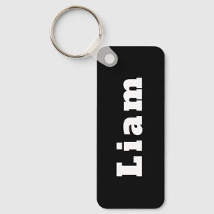 Custom Name Keychain black white - Liam Schlüsselanhänger