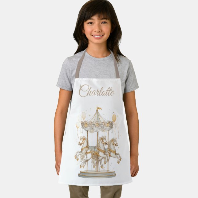 Custom Name Kids Apron | Carousel Magic Schürze (Insitu)