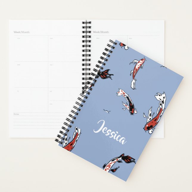 Custom name koi fish blue planer (Anzeige)