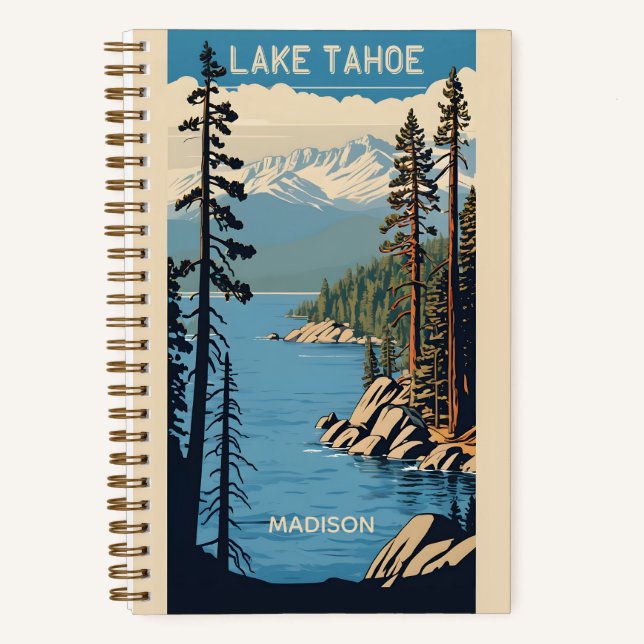 Custom Name Lake Tahoe Notizbuch (Vorderseite)