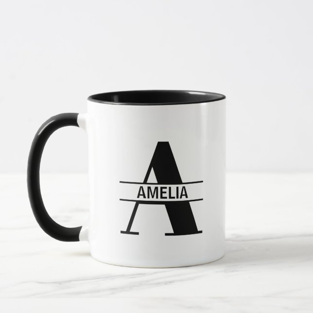 Custom Name Letter 'A' Tasse (Links)