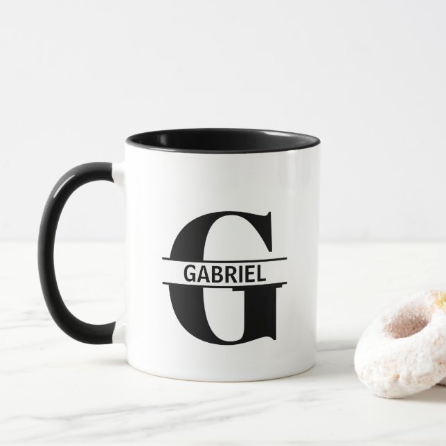 Custom Name Letter 'G' Mug Tasse (Mit Donut)