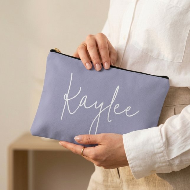 Custom Name Lilac Cosmetic Bag for Bridesmaid Gift Zubehörtasche (bachelorette party pouch gift, bridal shower gift pouch, engagement party favor pouch gift,)