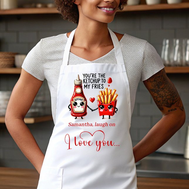 Custom Name Love Apron Funny Cartoon Food Art Schürze (Custom Name Love Apron Funny Cartoon Food Art)