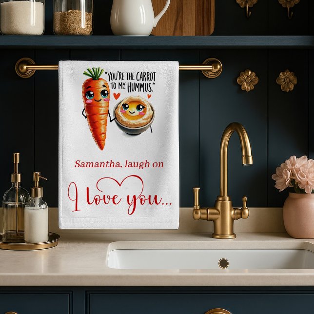 Custom Name Love Kitchen Towel Funny Food Art Geschirrtuch (Custom Name Love Kitchen Towel Funny Food Art)