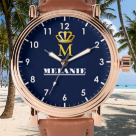 Custom Name Luxury Royal Elegant Monogran  Armbanduhr