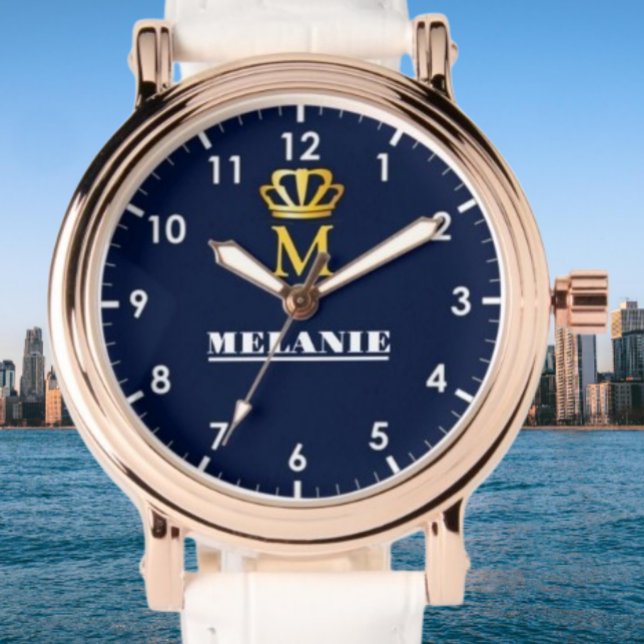 Custom Name Luxury Royal Elegant Monogran  Armbanduhr (Von Creator hochgeladen)