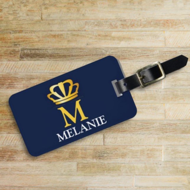 Custom Name Luxury Royal Elegant Monogran  Gepäckanhänger (Von Creator hochgeladen)