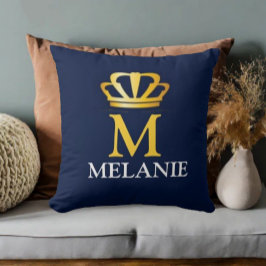 Custom Name Luxury Royal Elegant Monogran Kissen