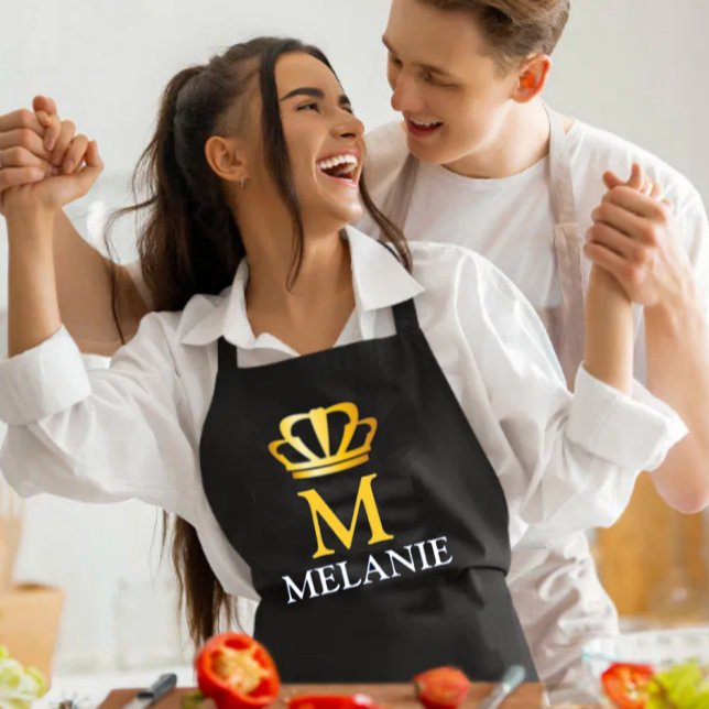 Custom Name Luxury Royal Elegant Monogran  Schürze (Von Creator hochgeladen)