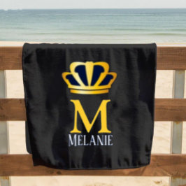 Custom Name Luxury Royal Elegant Monogran Strandtuch