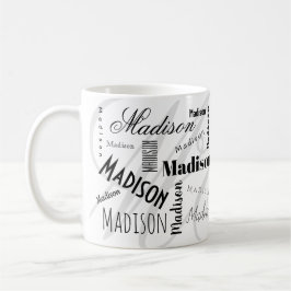 Custom Name Madison Black White Coffee Mug Kaffeetasse
