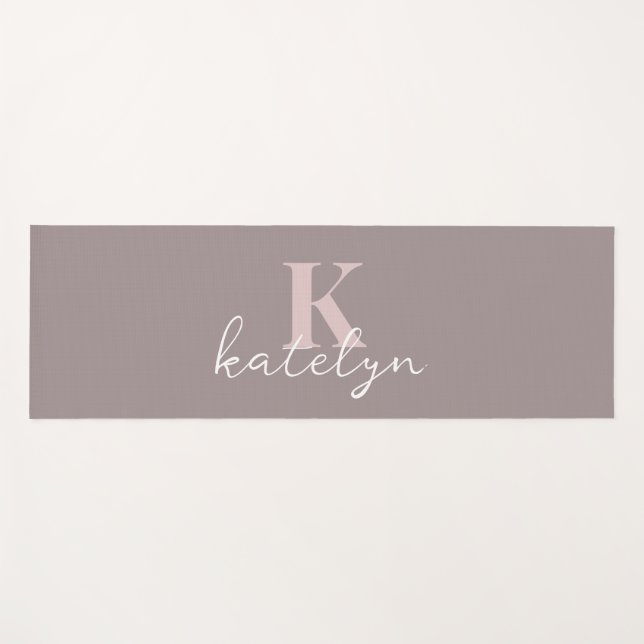 Custom Name Minimal Fitness Yoga Mat Yogamatte (Vorderseite (Horizontal))