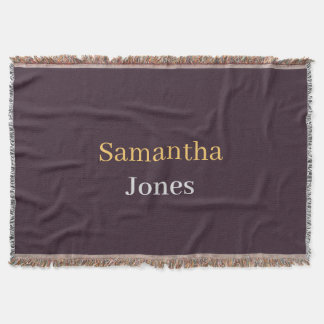 Custom name minimalist modern burgundy decke