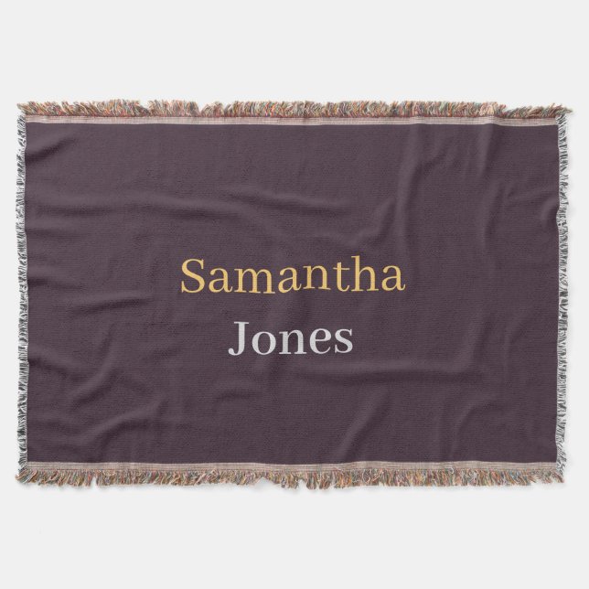 Custom name minimalist modern burgundy decke (Vorderseite)