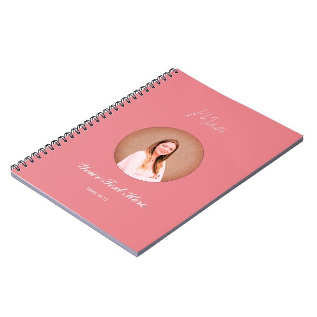 Custom Name Minimalist Spiral Photo Notebook  Notizblock (Linke Seite)