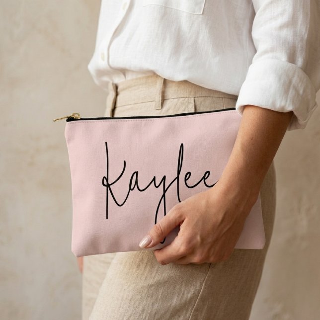 Custom name modern script pouch gift for her mom zubehörtasche (custom engagement party pouch gift, bridesmaid thank you gift pouch, wedding accessories pouch gift)