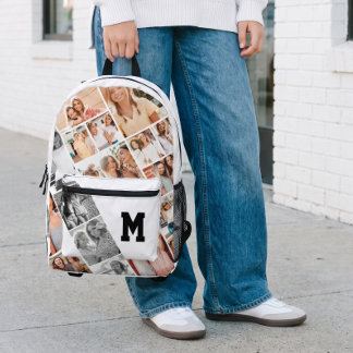Custom Name Monogram Best Friends Photo Collage Bedruckter Rucksack