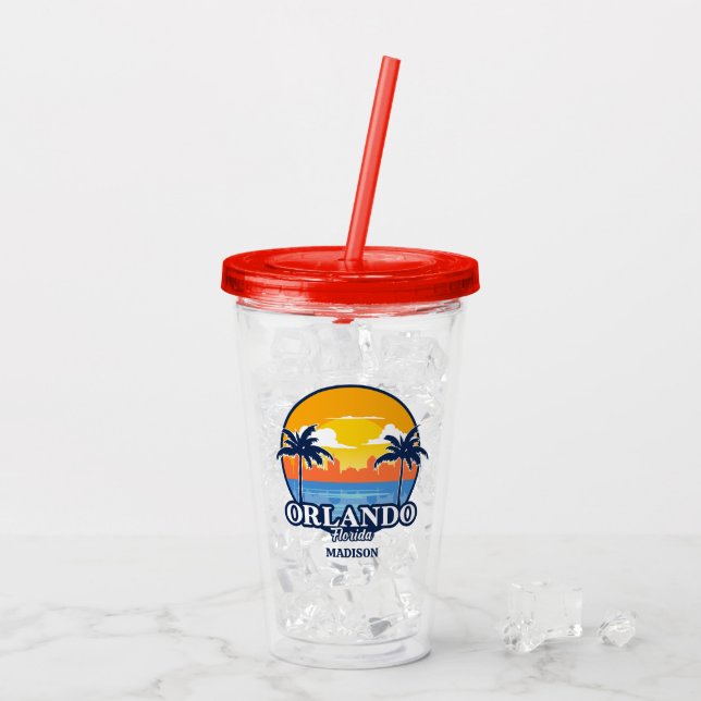 Custom Name Orlando Florida Acryltrinkbecher (Rückseite Ice)