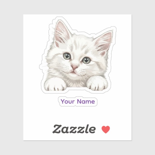 Custom Name Personalized Kitten Art Gift Aufkleber (Blatt)
