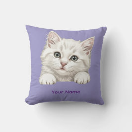 Custom Name Personalized Kitten Art Gift Kissen