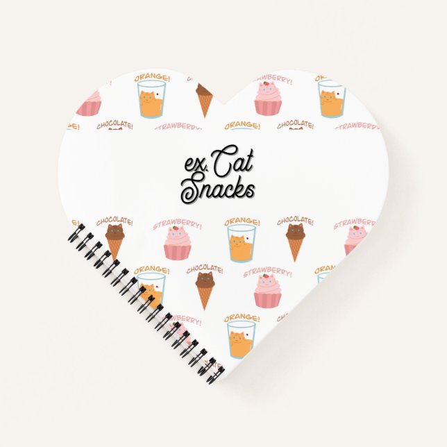 Custom Name Pink Cupcake and Black Cat Pattern  Notizbuch (Vorderseite)