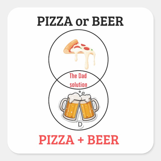 Custom Name Pizza and Beer Funny Sticker (Vorderseite)