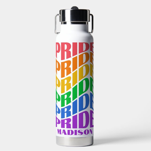 Custom Name Pride Trinkflasche (Vorderseite)