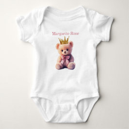 Custom Name Princess Teddy Bear Baby Strampler