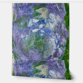Custom Name Purple Green Abstract Painted Tapete
