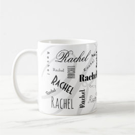 Custom Name Rachel Black White Coffee Mug Kaffeetasse