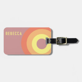 Custom name Rainbow Target – pink, Peach  Gepäckanhänger