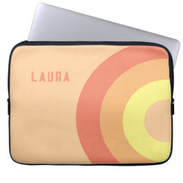 Custom name Rainbow Target – pink, Peach  Laptopschutzhülle