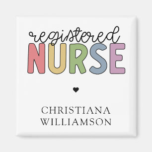Custom Name Registered Nurse RN Nurse Graduation Magnet
