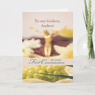 Custom Name, Relationship First Communion Congratu Karte