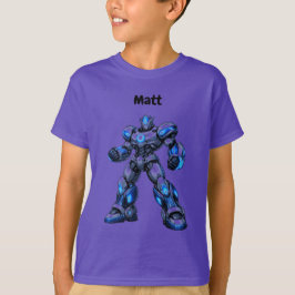 Custom Name Robot Kids Birthday T-Shirt Gift